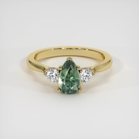 1.62 Ct. Green Sapphire Ring, 14K Yellow Gold 1