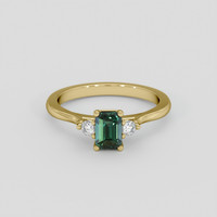 0.84 Ct. Green Sapphire Ring, 14K Yellow Gold 1