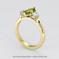 1.07 Ct. Green Sapphire Ring, 14K Yellow Gold 2