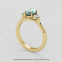 0.82 Ct. Bluish Green Sapphire Ring, 14K Yellow Gold 2
