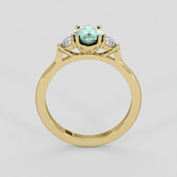 0.82 Ct. Bluish Green Sapphire Ring, 14K Yellow Gold 3
