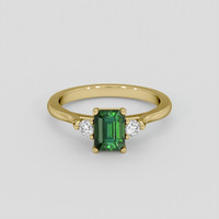 0.98 Ct. Green Tourmaline Ring, 18K Yellow Gold 1