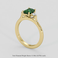 0.98 Ct. Green Tourmaline Ring, 18K Yellow Gold 2