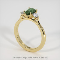 1.62 Ct. Green Sapphire Ring, 18K Yellow Gold 2