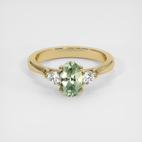 1.45 Ct. Green Sapphire Ring, 18K Yellow Gold 1