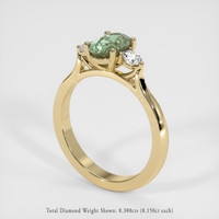 1.45 Ct. Green Sapphire Ring, 18K Yellow Gold 2