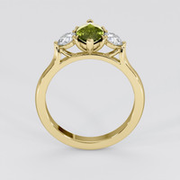 1.07 Ct. Green Sapphire Ring, 18K Yellow Gold 3