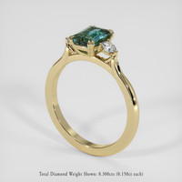 2.05 Ct. Greenish Blue Sapphire Ring, 18K Yellow Gold 2