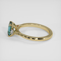 2.05 Ct. Greenish Blue Sapphire Ring, 18K Yellow Gold 4