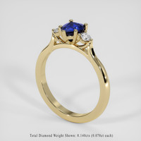 1.05 Ct. Blue Sapphire Ring, 18K Yellow Gold 2