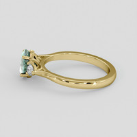 0.82 Ct. Bluish Green Sapphire Ring, 18K Yellow Gold 4
