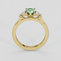 1.16 Ct. Bluish Green Sapphire Ring, 18K Yellow Gold 3