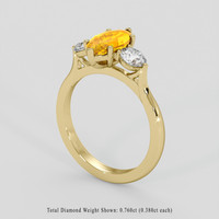 2.03 Ct. Orangish Yellow Sapphire Ring, 18K Yellow Gold 2