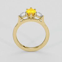 2.03 Ct. Orangish Yellow Sapphire Ring, 18K Yellow Gold 3