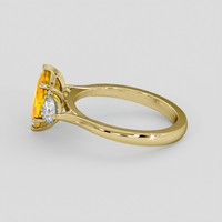 2.03 Ct. Orangish Yellow Sapphire Ring, 18K Yellow Gold 4