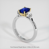 1.64 Ct. Blue Sapphire Ring, 18K Yellow & White 2