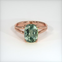 3.64 Ct. Green Sapphire Ring, 14K Rose Gold 1