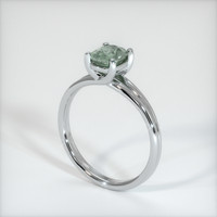 1.20 Ct. Green Sapphire Ring, 10K White Gold 2
