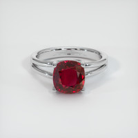 3.36 Ct. Ruby Ring, 14K White Gold 1