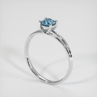 0.64 Ct. Sapphire Ring, 14K White Gold 2