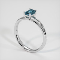 0.85 Ct. Sapphire Ring, 14K White Gold 2