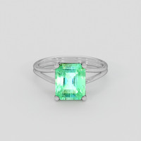 2.20 Ct. Emerald Ring, 18K White Gold 1
