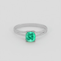 0.76 Ct. Emerald Ring, 18K White Gold 1