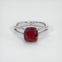 3.36 Ct. Ruby Ring, 18K White Gold 1