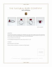 Ruby Ring 4.03 Ct., 18K White Gold Appraisal