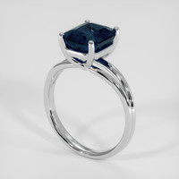 3.80 Ct. Blue Sapphire Ring, 18K White Gold 2