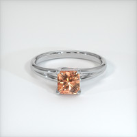 0.97 Ct. Orangish Brown Sapphire Ring, 18K White Gold 1