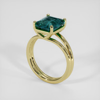 5.03 Ct. Bluish Green Sapphire Ring, 10K Yellow Gold 2