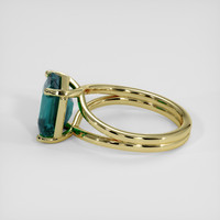 5.03 Ct. Bluish Green Sapphire Ring, 10K Yellow Gold 4