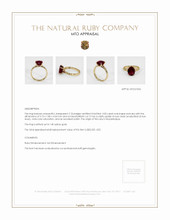 Solitaire Ruby Ring 3.02 Ct., 14K Yellow Gold Appraisal