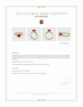 Ruby Ring 2.01 Ct. 14K Yellow Gold Appraisal