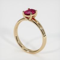 0.99 Ct. Ruby Ring, 14K Yellow Gold 2