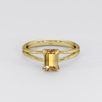 1.36 Ct. Yellowish Brown Sapphire Ring, 14K Yellow Gold 1