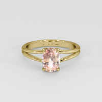 1.19 Ct. Peach Sapphire Ring, 14K Yellow Gold 1