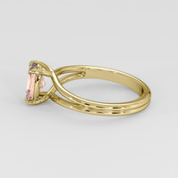 1.19 Ct. Peach Sapphire Ring, 14K Yellow Gold 4