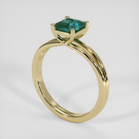 1.03 Ct. Bluish Green Sapphire Ring, 14K Yellow Gold 2