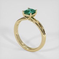 1.11 Ct. Bluish Green Sapphire Ring, 14K Yellow Gold 2