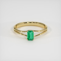 0.41 Ct. Emerald Ring, 18K Yellow Gold 1