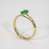 0.41 Ct. Emerald Ring, 18K Yellow Gold 2