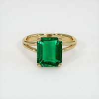 4.31 Ct. Emerald Ring, 18K Yellow Gold 1