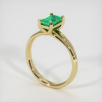 0.88 Ct. Emerald Ring, 18K Yellow Gold 2