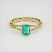 0.86 Ct. Emerald Ring, 18K Yellow Gold 1