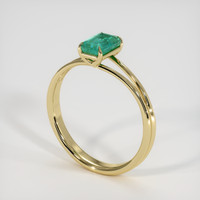 0.86 Ct. Emerald Ring, 18K Yellow Gold 2