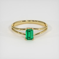 0.43 Ct. Emerald Ring, 18K Yellow Gold 1