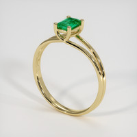 0.43 Ct. Emerald Ring, 18K Yellow Gold 2