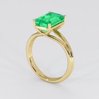 3.07 Ct. Emerald Ring, 18K Yellow Gold 2